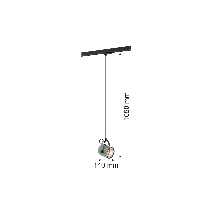 Argon 4313 - Lampadario per sistema a binario NET 1xE27/15W/230V verde