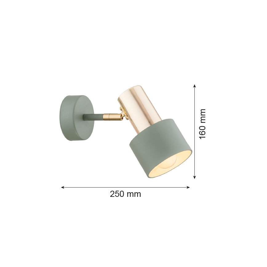 Argon 4315 - Faretto da muro DORIA 1xE27/15W/230V verde/ottone