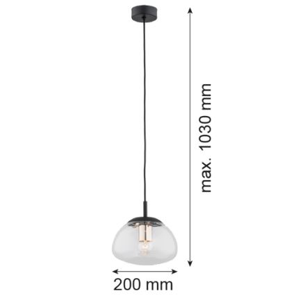 Argon 4331 - Lampadario a sospensione con filo TRINI 1xE27/15W/230V nero