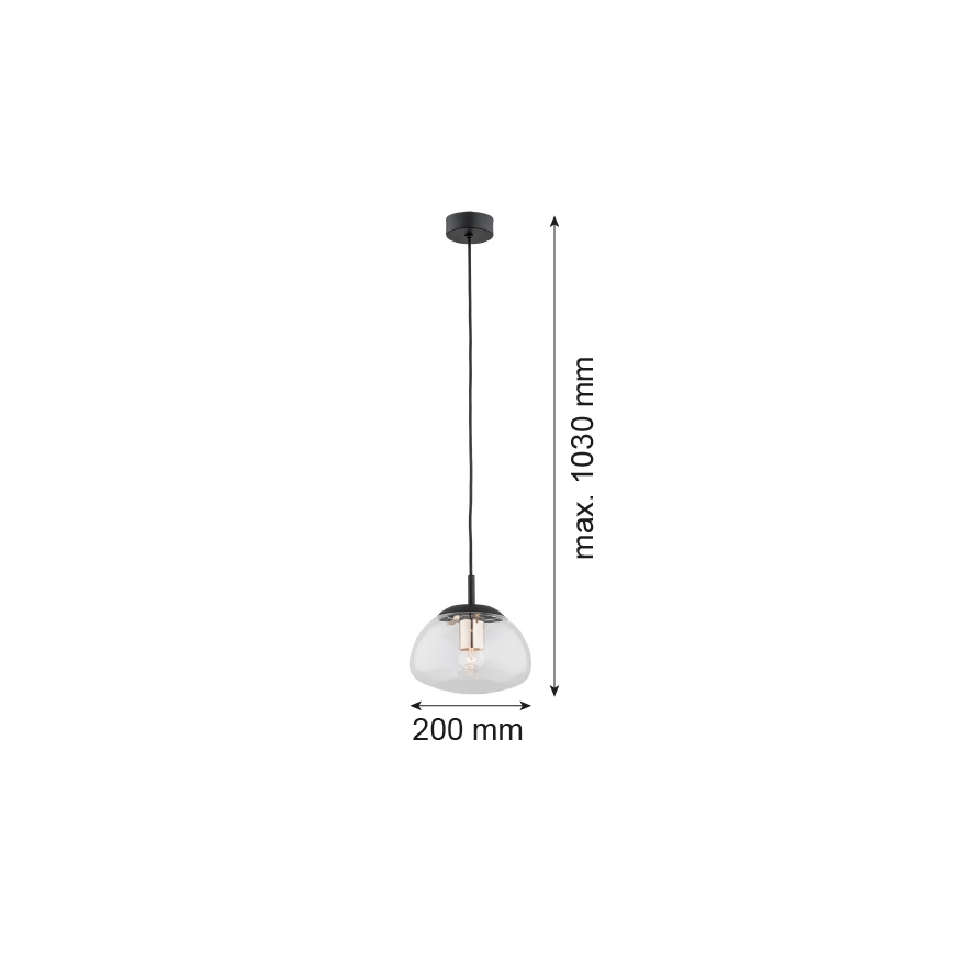 Argon 4331 - Lampadario a sospensione con filo TRINI 1xE27/15W/230V nero