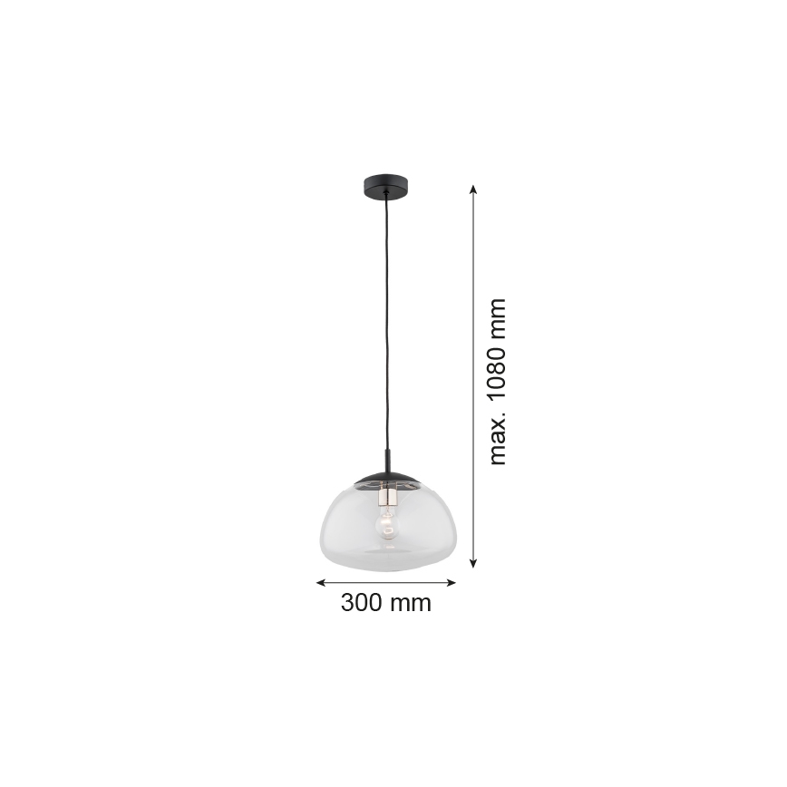 Argon 4332 - Lampadario su filo TRINI 1xE27/15W/230V d. 30 cm nero