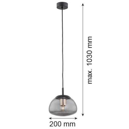 Argon 4333 - Lampadario a sospensione con filo TRINI 1xE27/15W/230V nero