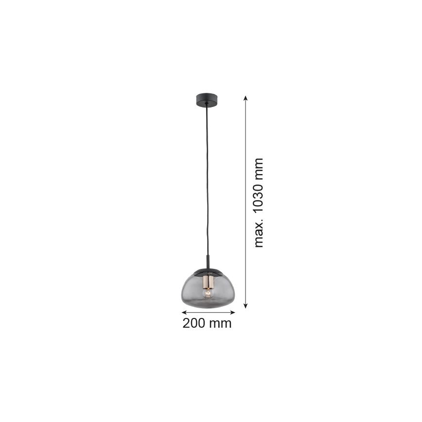 Argon 4333 - Lampadario a sospensione con filo TRINI 1xE27/15W/230V nero