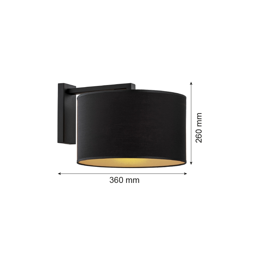 Argon 4340 - Applique murale KARIN 1xE27/15W/230V noir