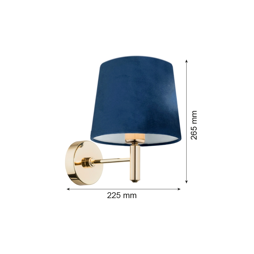 Argon 4348 - Wandlampe PONTE 1xE27/15W/230V blau/messing