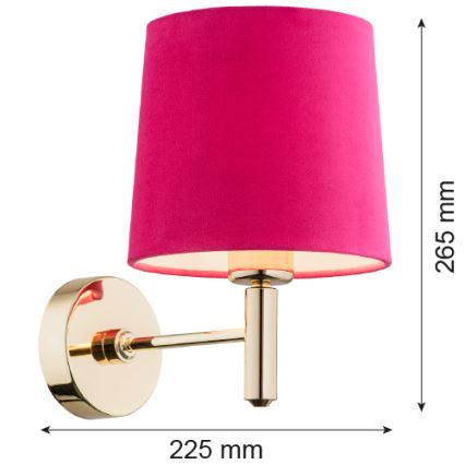 Argon 4349 - Applique murale PONTE 1xE27/15W/230V rose/laiton