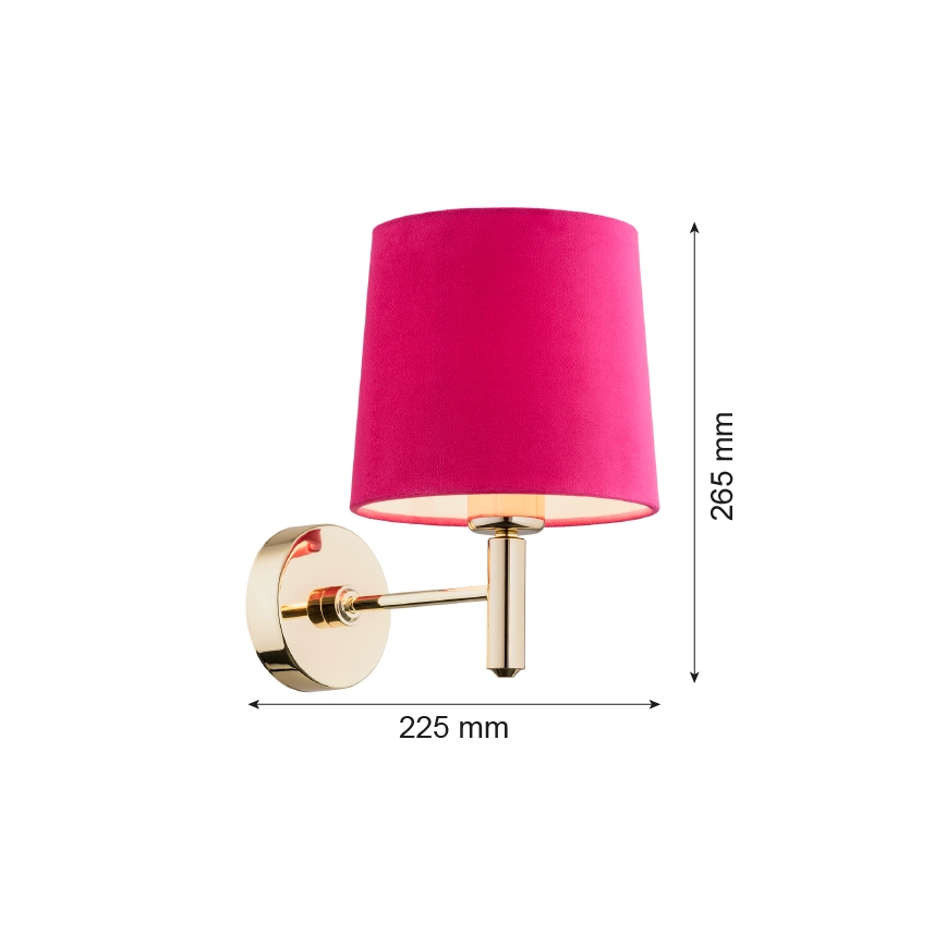 Argon 4349 - Applique murale PONTE 1xE27/15W/230V rose/laiton