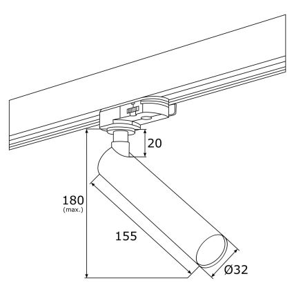 Argon 4355 - Faretto LED per sistema a binario ELBRUS LED/4,5W/230V nero
