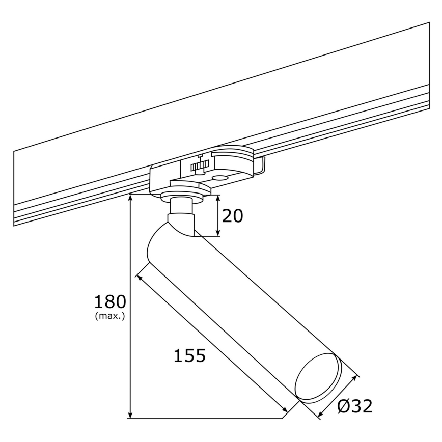 Argon 4355 - Faretto LED per sistema a binario ELBRUS LED/4,5W/230V nero