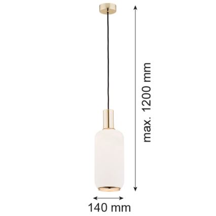 Argon 4356 - Lampadario a sospensione con filo SAGUNTO 1xE27/15W/230V diametro 14 cm ottone