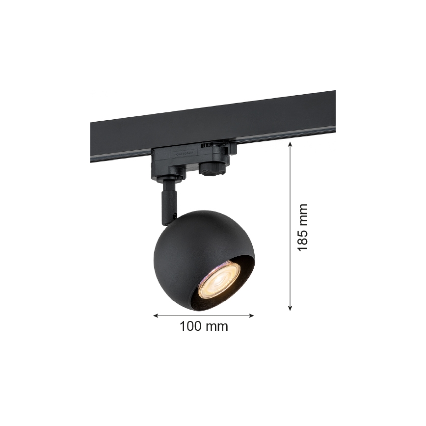 Argon 4379 - Faretto per sistema a binario MURI 1xGU10/5W/230V nero
