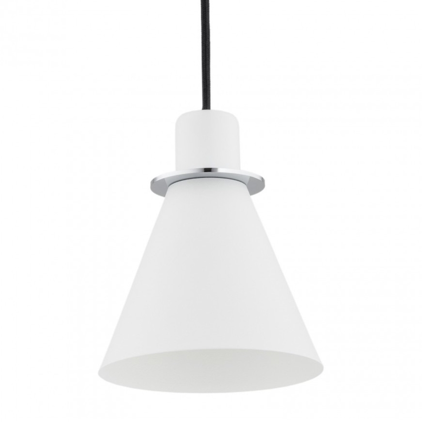 Argon 4681 - Lampadario su corda BEVERLY 1xE27/15W/230V bianco/cromo lucido