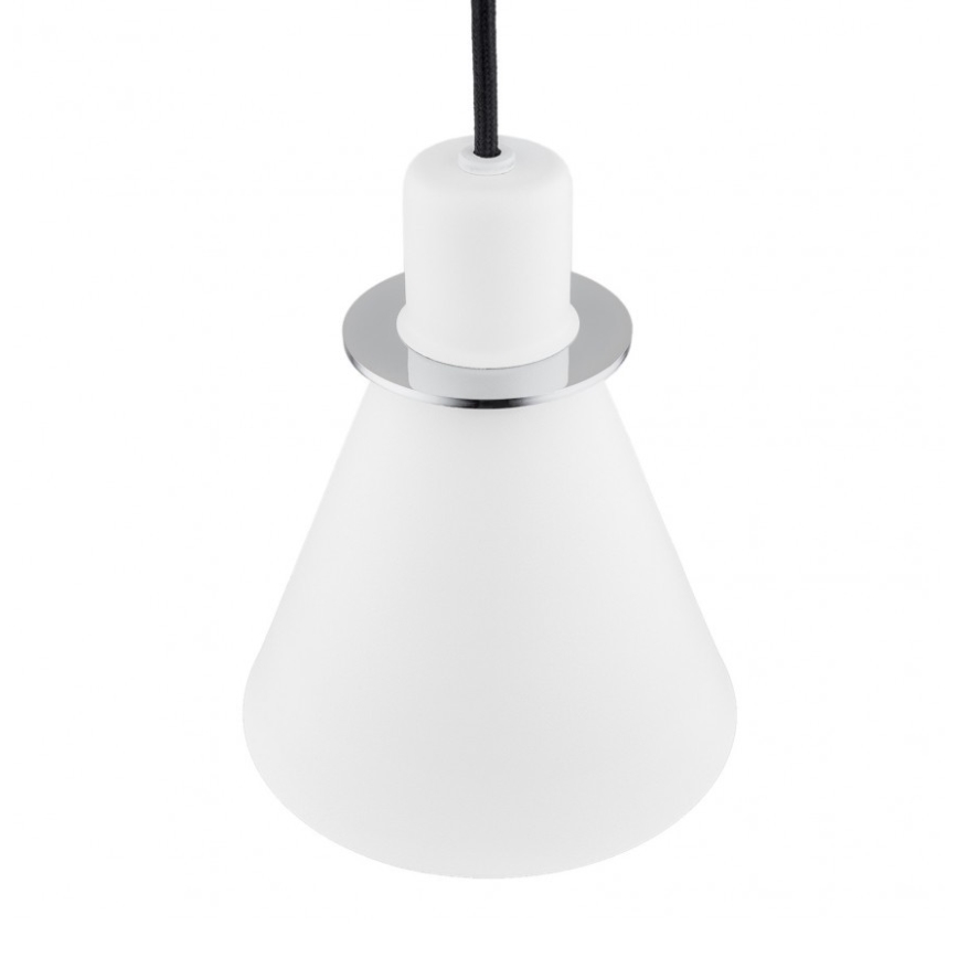 Argon 4681 - Lampadario su corda BEVERLY 1xE27/15W/230V bianco/cromo lucido
