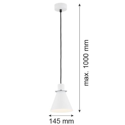 Argon 4681 - Suspension filaire BEVERLY 1xE27/15W/230V blanc / chrome brillant
