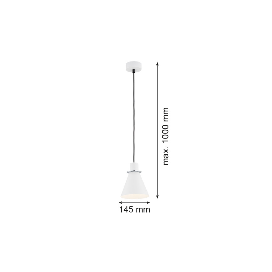 Argon 4681 - Suspension filaire BEVERLY 1xE27/15W/230V blanc / chrome brillant
