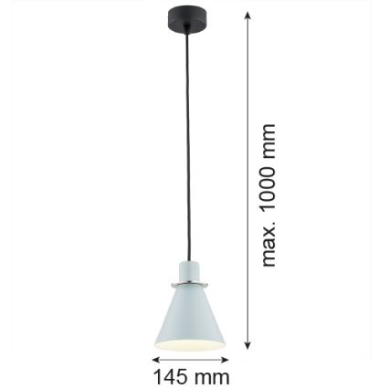Argon 4683 - Suspension filaire BEVERLY 1xE27/15W/230V bleu/chrome brillant