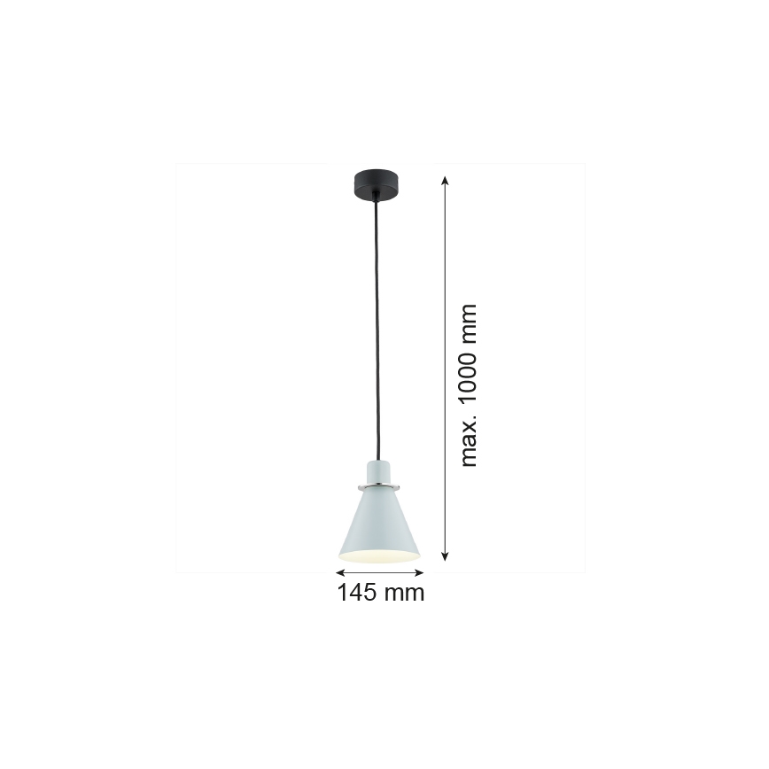 Argon 4683 - Suspension filaire BEVERLY 1xE27/15W/230V bleu/chrome brillant