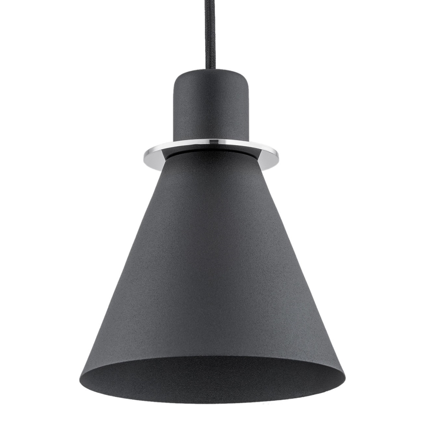 Argon 4688 - Lampadario su filo BEVERLY 1xE27/15W/230V nero/cromo luminoso