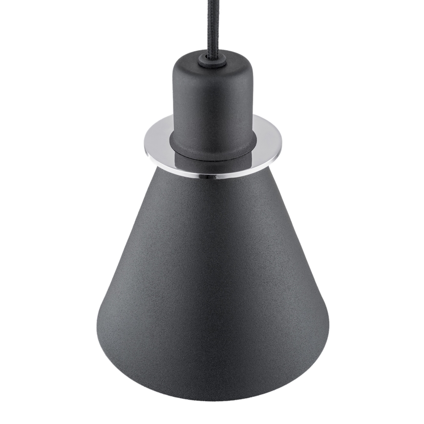 Argon 4688 - Lampadario su filo BEVERLY 1xE27/15W/230V nero/cromo luminoso