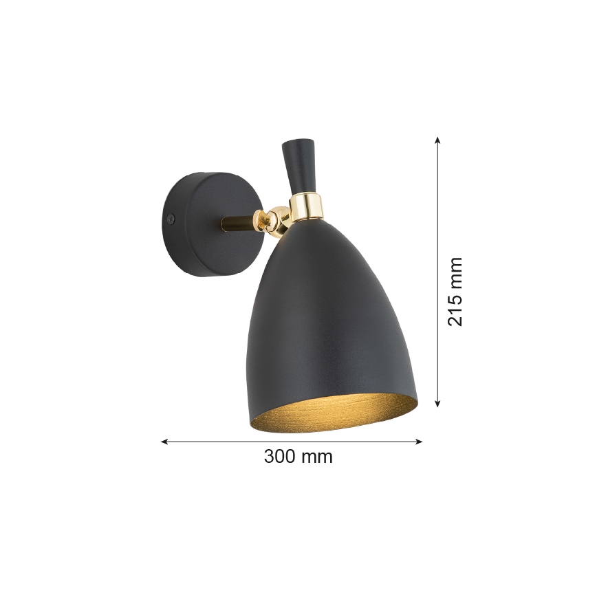 Argon 4701 - Applique murale CHARLOTTE 1xE27/15W/230V noir/doré