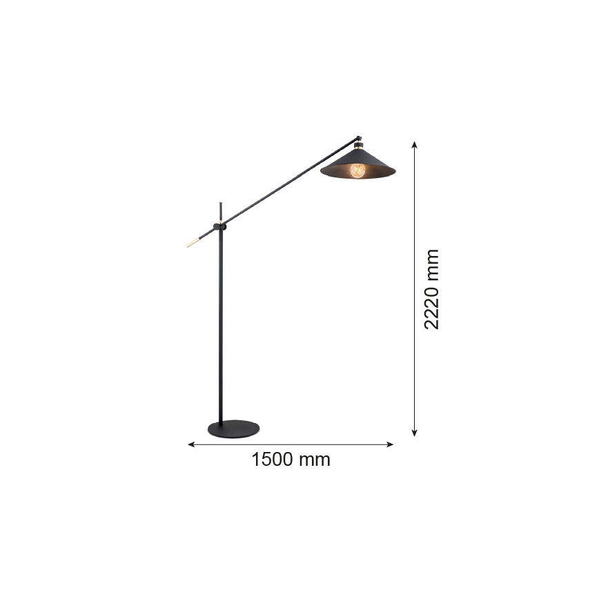 Argon 4732 - Lampadaire NASHVILLE 1xE27/15W/230V noir