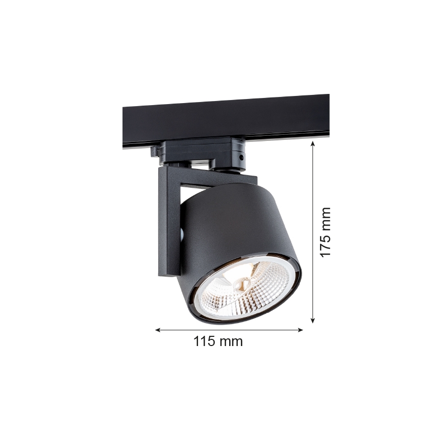 Argon 4751 - LED-Strahler für Schienensystem ALTO 1xGU10-AR111/12W/230V schwarz