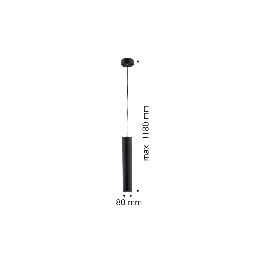 Argon 4756 - Lampadario su corda GOMERA 1xGU10/5W/230V nero