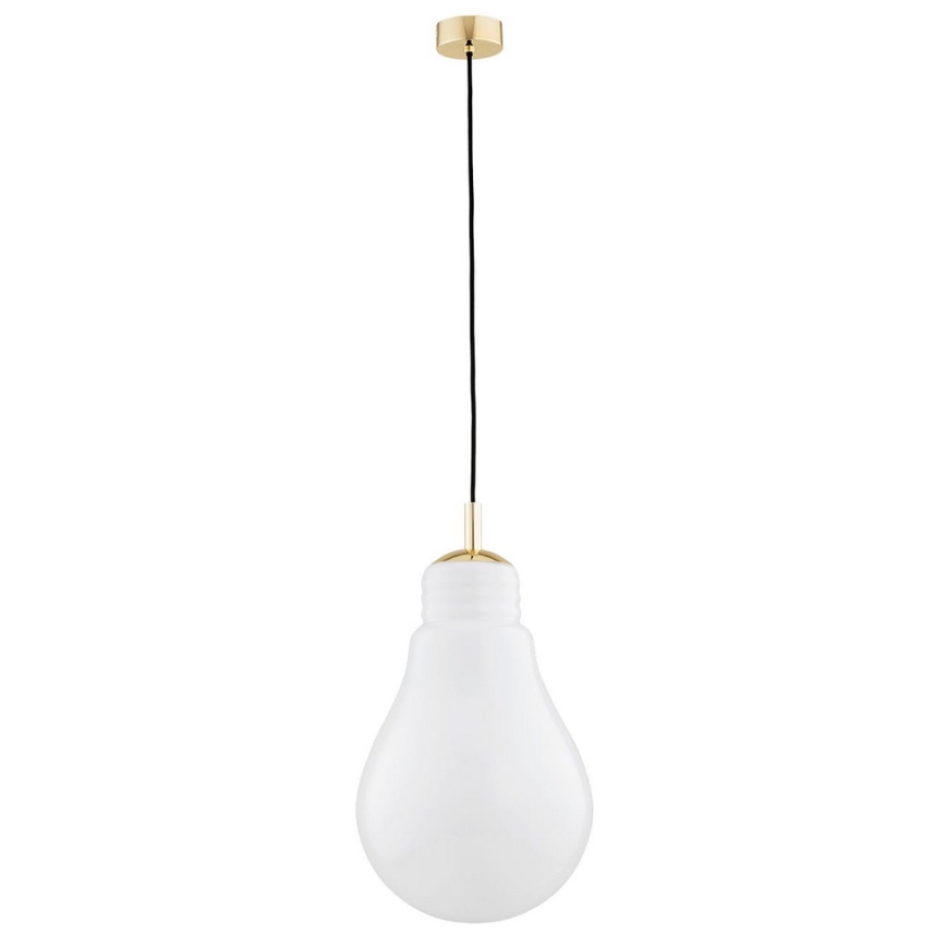 Argon 4879 - Lampadario a sospensione con filo JESSE 1xE27/15W/230V oro/bianco