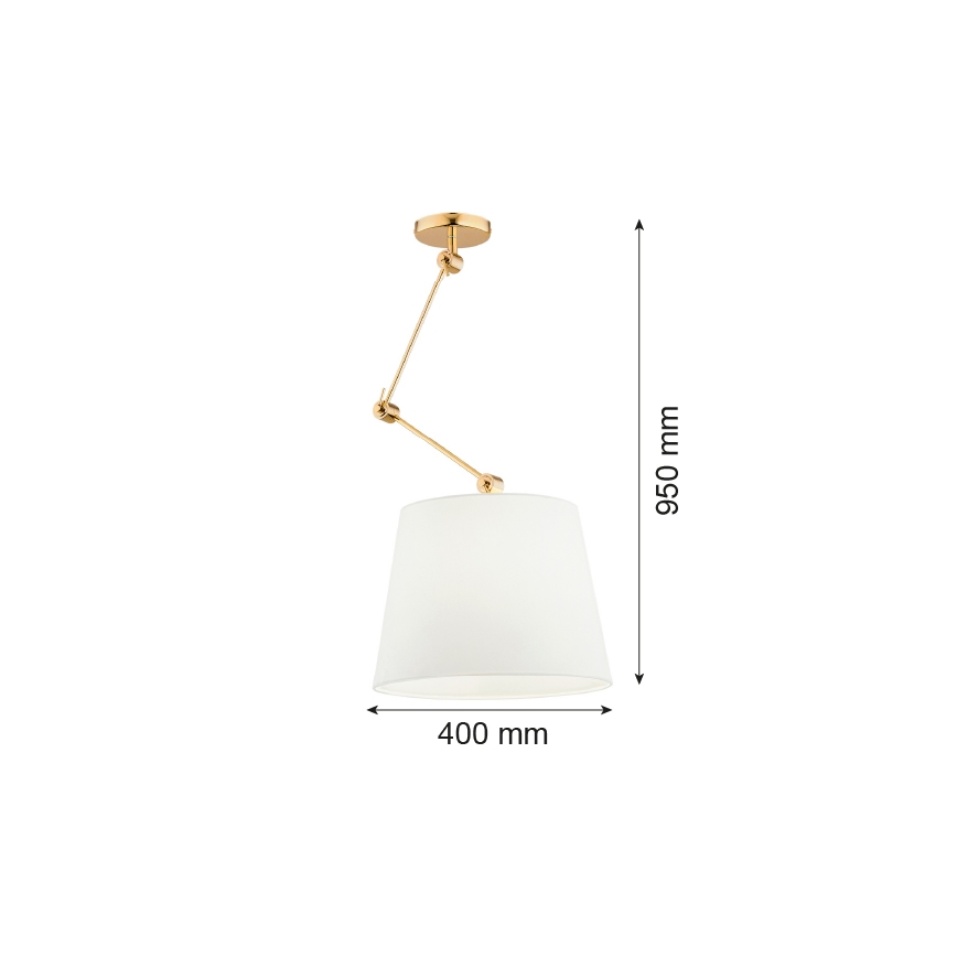 Argon 4895 - Lampadario su palo ZAKYNTOS PLUS 1xE27/15W/230V bianco/oro