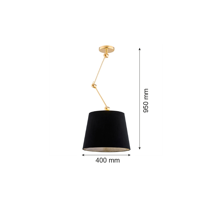 Argon 4896 - Lampadario su palo ZAKYNTOS PLUS 1xE27/15W/230V nero/oro