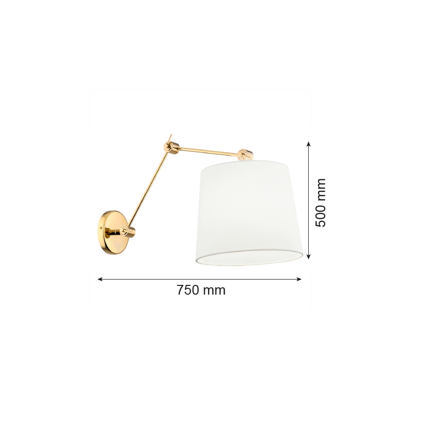 Argon 4897 - Applique ZAKYNTOS PLUS 1xE27/15W/230V bianco/oro