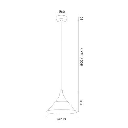 Argon 4903 - Suspension filaire MASSETO 1xE27/15W/230V noir/doré