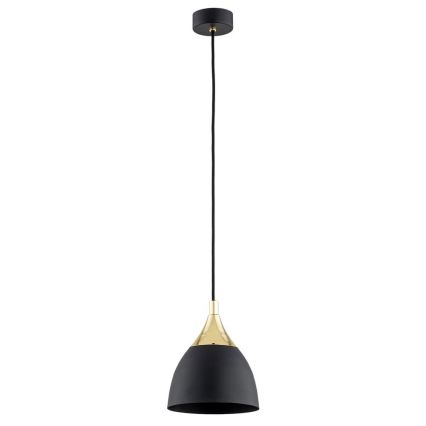Argon 4905 - Lampadario a sospensione con filo MURANO 1xE27/15W/230V nero/oro