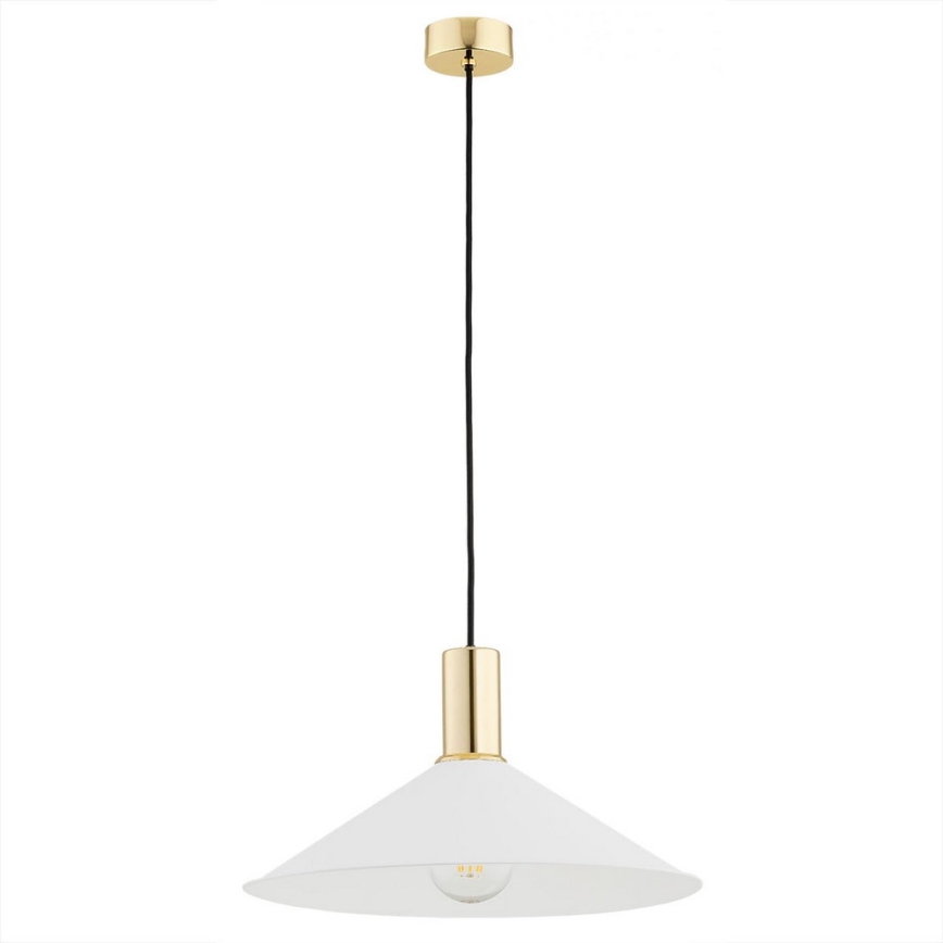 Argon 4911 - Lampadario a sospensione con filo MINORI 1xE27/15W/230V bianco/oro