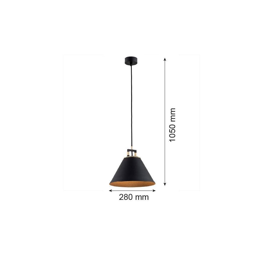 Argon 4915 - Lampadario a sospensione con filo ORTE 1xE27/15W/230V nero