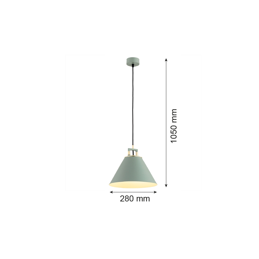 Argon 4916 - Lampadario a sospensione con filo ORTE 1xE27/15W/230V verde