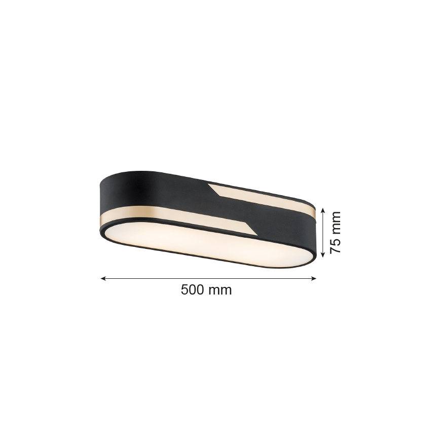 Argon 6001 - Plafonnier TONI 3xE27/15W/230V noir/doré