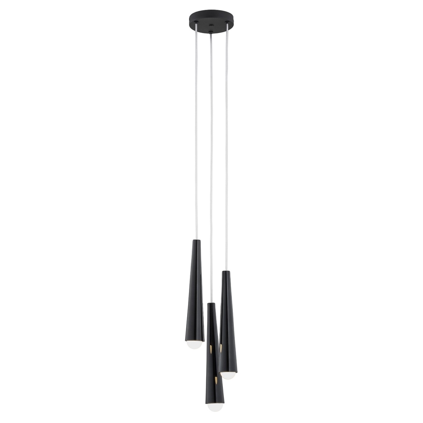 Argon 6103 - Lampadario su filo  HOLLYWOOD 3xE14/7W/230V nero