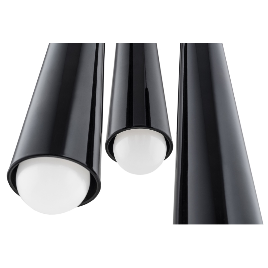 Argon 6103 - Lampadario su filo  HOLLYWOOD 3xE14/7W/230V nero