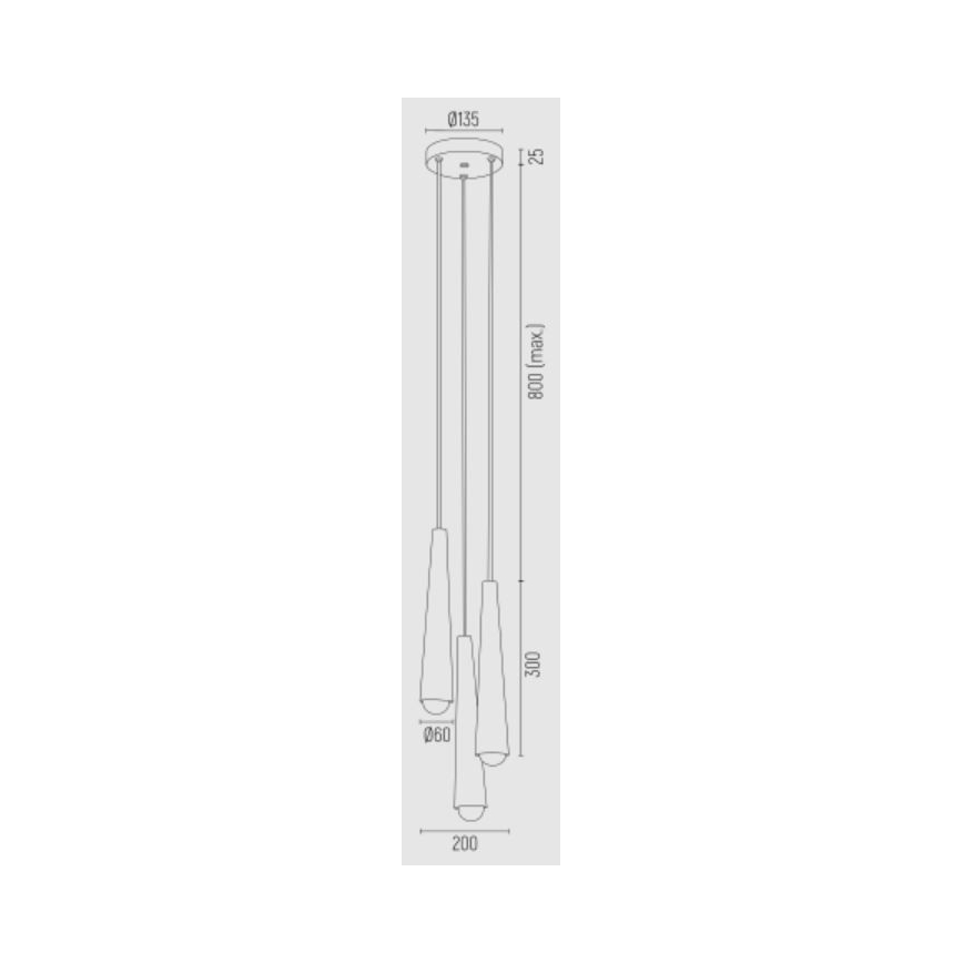 Argon 6103 - Lampadario su filo  HOLLYWOOD 3xE14/7W/230V nero
