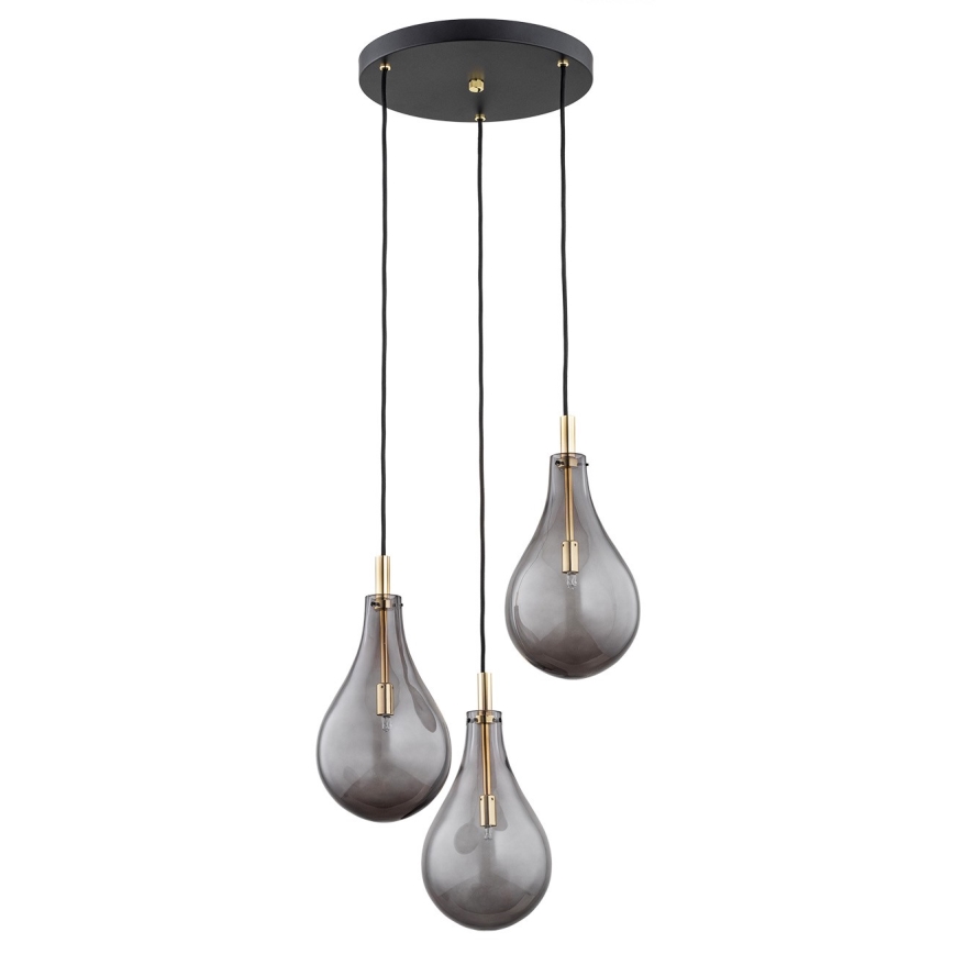 Argon 6105 - Lampadario su filo OAKLAND 3xG9/6W/230V nero