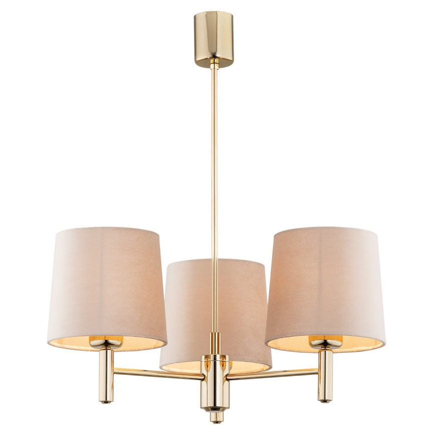Argon 6109 - Stangen-Kronleuchter PONTE 3xE27/15W/230V beige