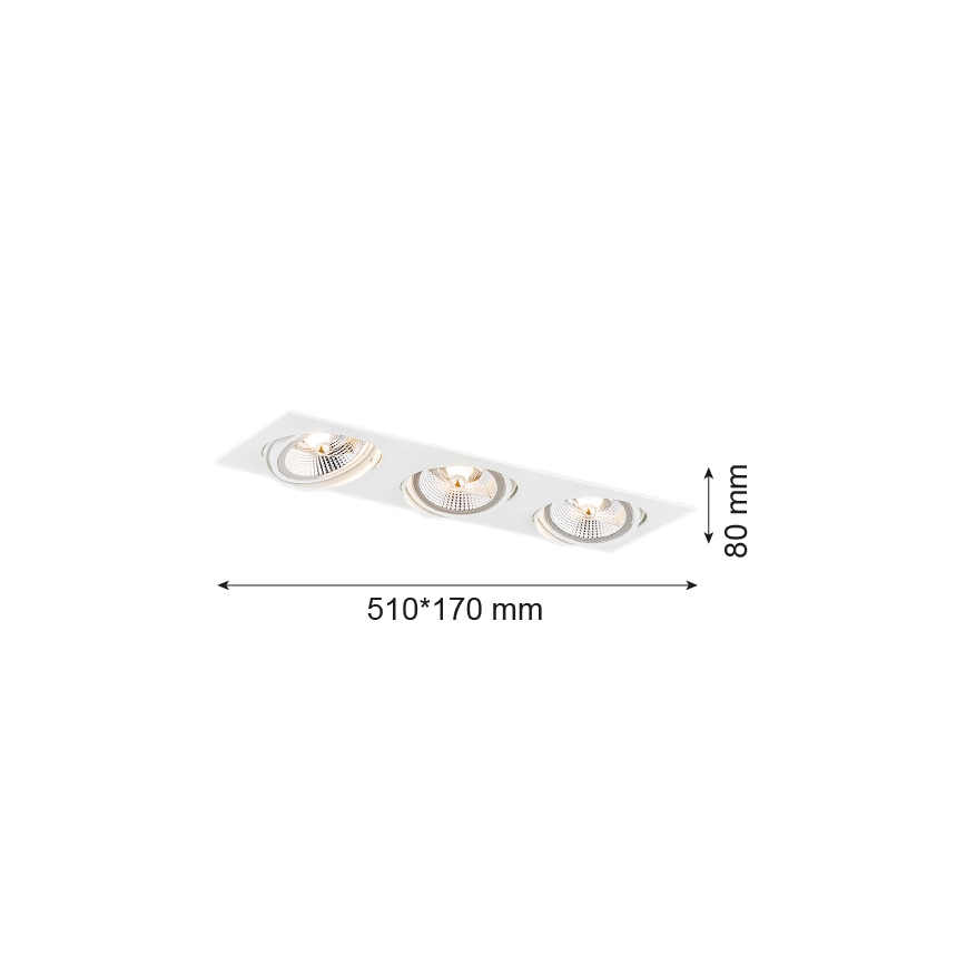 Argon 6115 - Einbaubeleuchtung OLIMP 3xGU10-AR111/12W/230V weiß