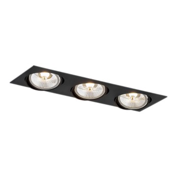 Argon 6116 BZ - Luce da incasso OLIMP 3xGU10-AR111/12W/230V nera