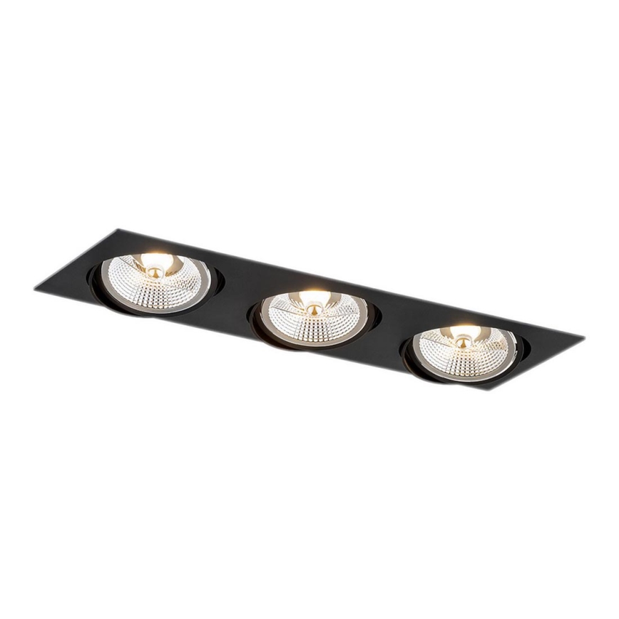 Argon 6116 BZ - Luce da incasso OLIMP 3xGU10-AR111/12W/230V nera