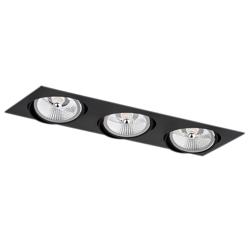 Argon 6116 BZ - Luce da incasso OLIMP 3xGU10-AR111/12W/230V nera
