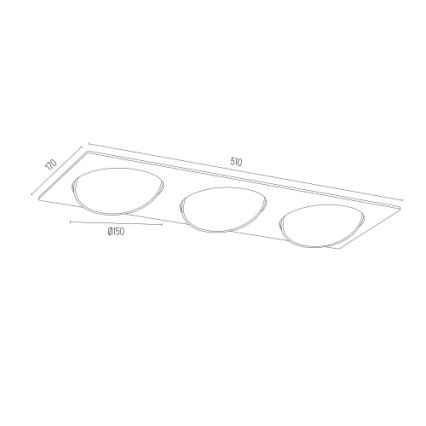 Argon 6116 BZ - Luce da incasso OLIMP 3xGU10-AR111/12W/230V nera