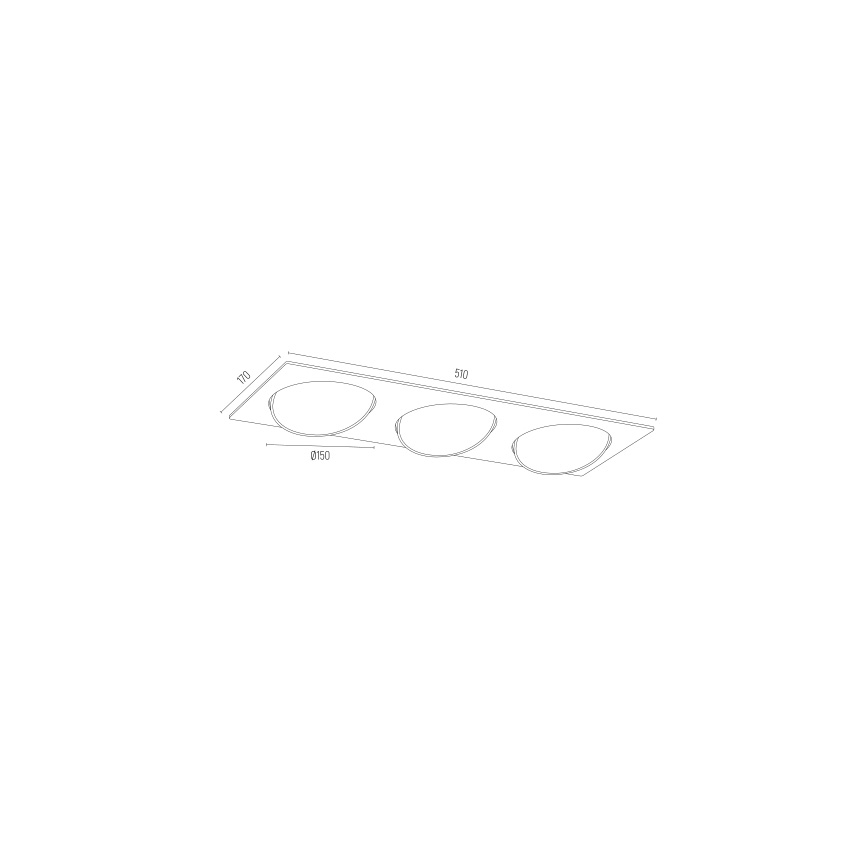 Argon 6116 BZ - Luce da incasso OLIMP 3xGU10-AR111/12W/230V nera