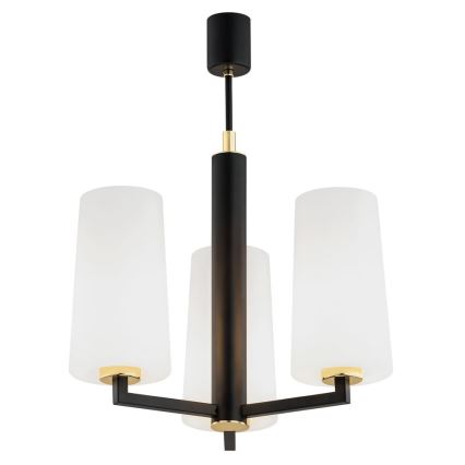 Argon 6143 - Lampadario su palo CAMELOT PLUS 3xE27/15W/230V nero/bianco/oro