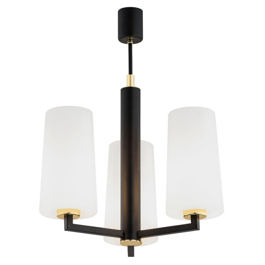 Argon 6143 - Lampadario su palo CAMELOT PLUS 3xE27/15W/230V nero/bianco/oro
